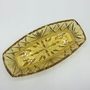 Hazel Atlas Glass Amber Relish / Celery Relish Dish